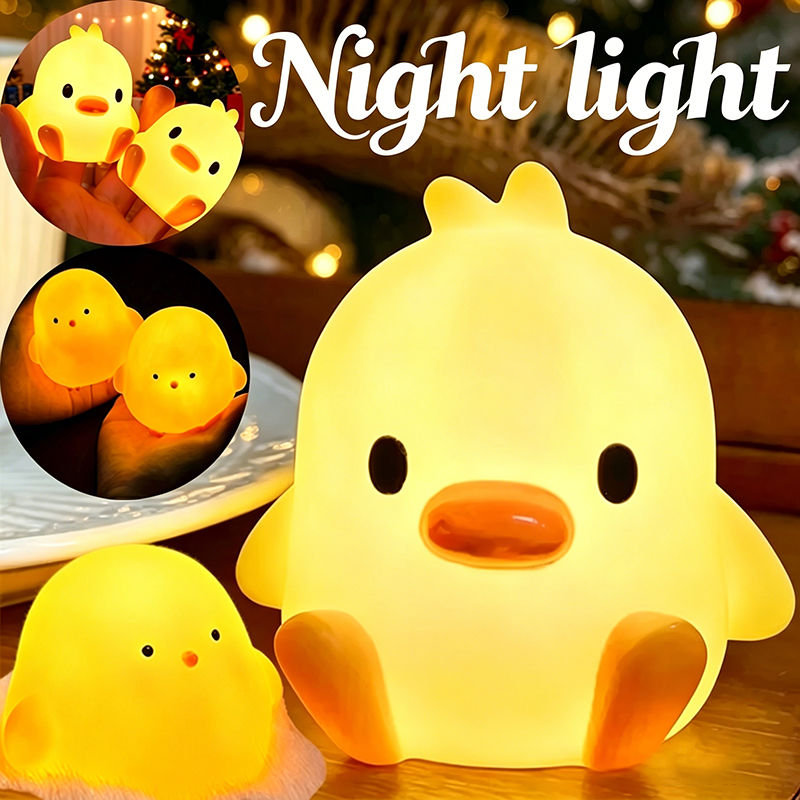 Floating Nightstand With Led Light - Niedliche Cartoon-Enten-Nachtlampe, Silikon-LED-Nachttischlampe für Kinderzimmer, Weihnachts-