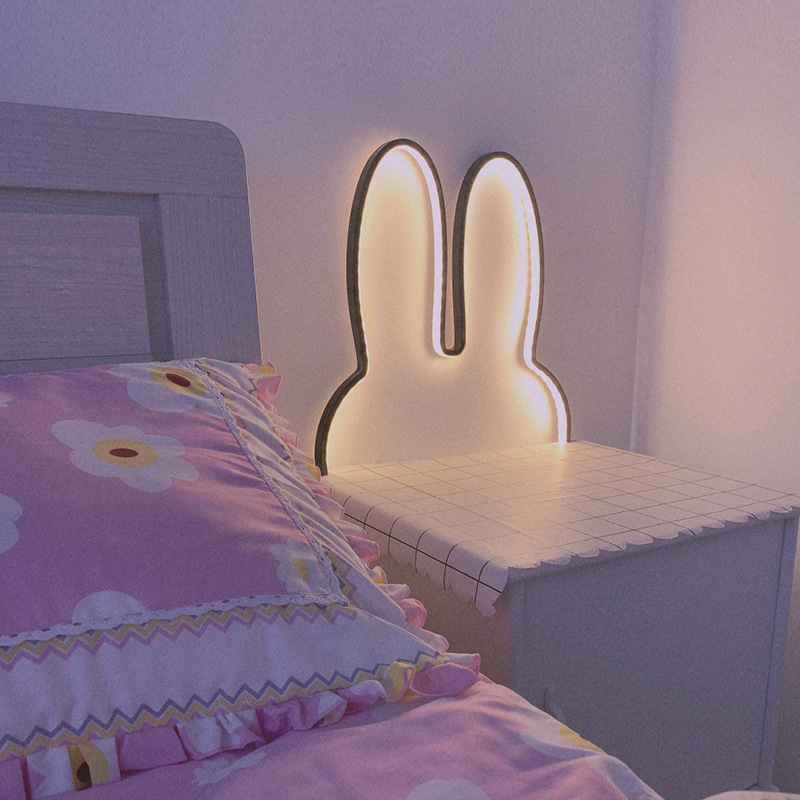 Floating Nightstand With Led Light - Nette Led Kaninchen Wand Lichter USB